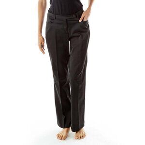 BCBG MaxAzria Black Faux-Satin Slacks